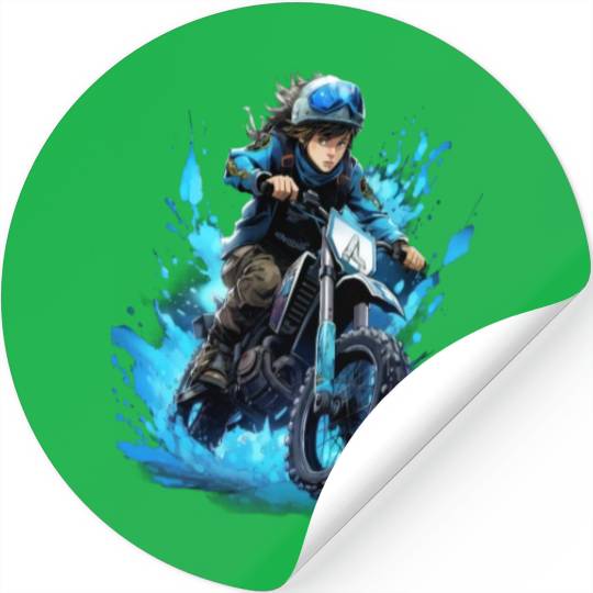 Dirt Bike Anime Ice Racing Motorcycle Ice Racer Stickers