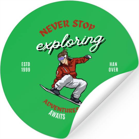 "Winter Wonderland Thrills: Snowboarder's Paradise Stickers