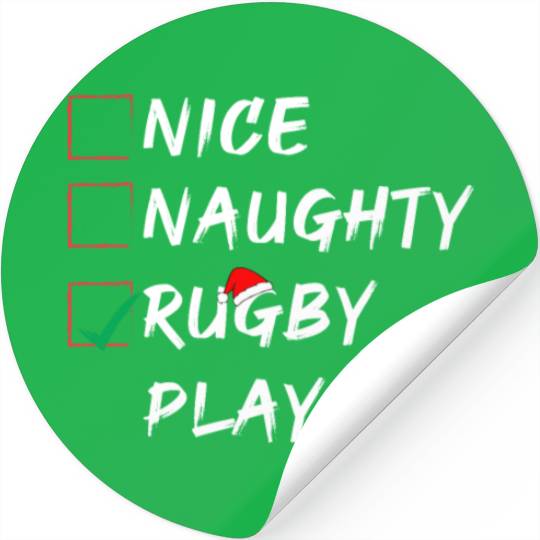 Nice Naughty Rugby Player List , Funny Christmas Stickers
