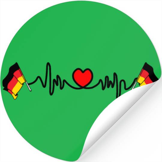 Flag germany cardio heart rate Stickers