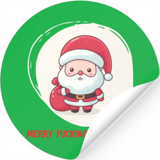 Cute Bad Santa Stickers