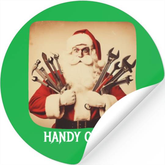 Vintage Santa Claus Handyman Stickers