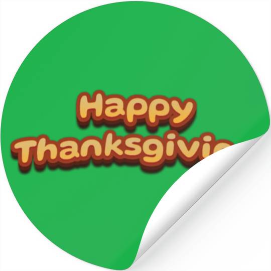 Happy Thanksgiving Cute 3D Text Stickers