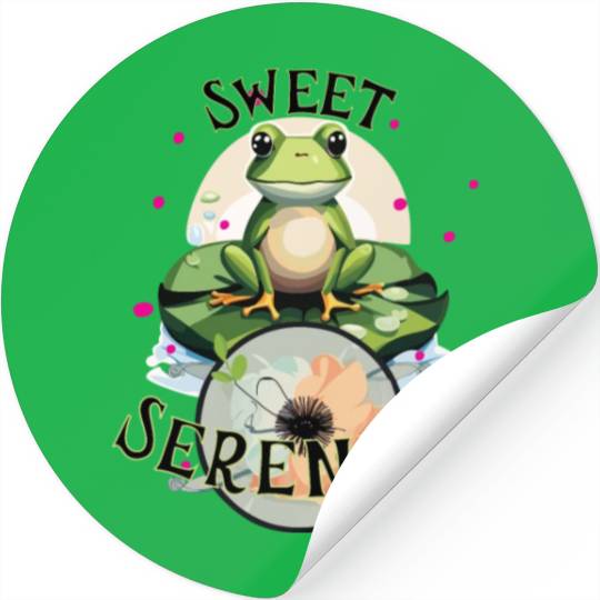 Sweet Serenity - Frog on A Lilypad Stickers