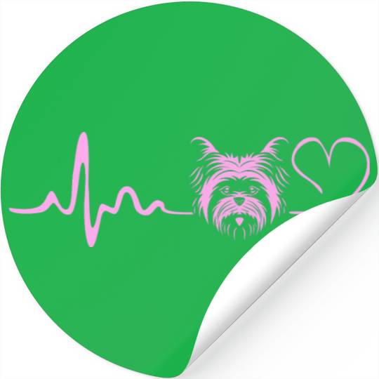 Yorkshire Terrier Dog Lover Yorkie Heartbeat Stickers