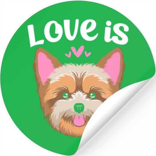 Love Is Yorkie Face Yorkshire Terrier Dog Stickers