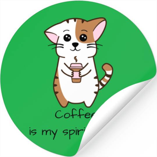 cat coffee Stickers