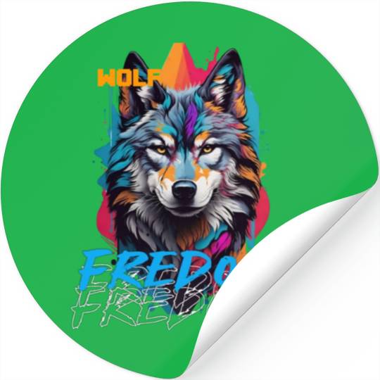 Incredible wolf face street Stickers