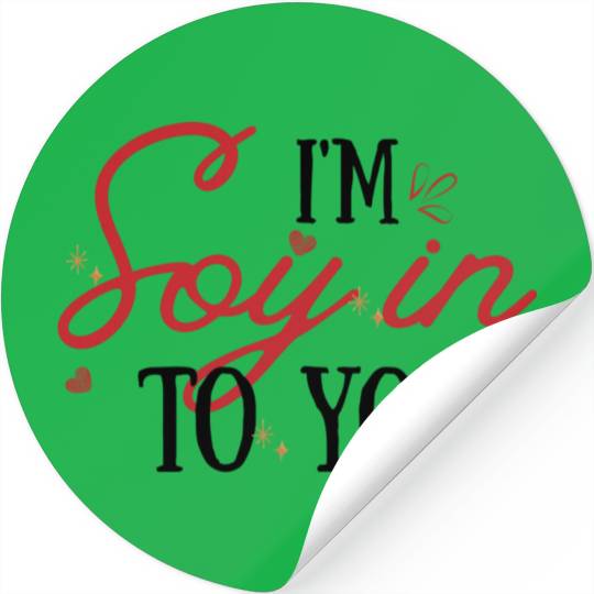 Soy In To You: Punny Love Stickers-Pink Valentine Quote