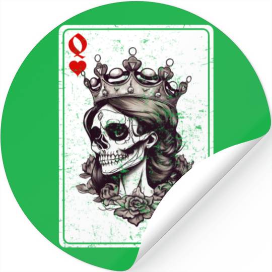 Queen of Hearts Card Game Horror Heart Queen Stickers