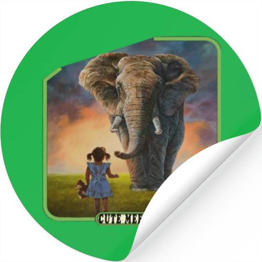 Girl and elephant Stickers