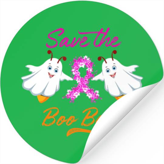 Breast Cancer Halloween Save The Boo Bees Stickers