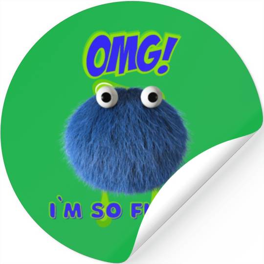 OMG Im So Fluffy, Cute Furry monster. Stickers