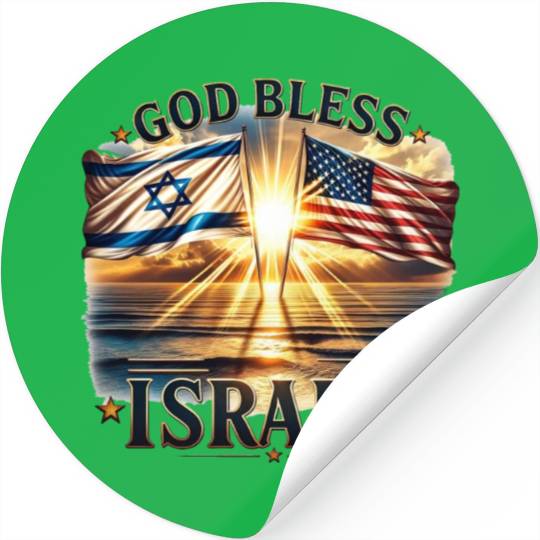United for Israel God Bless Israel - Promised Land Stickers