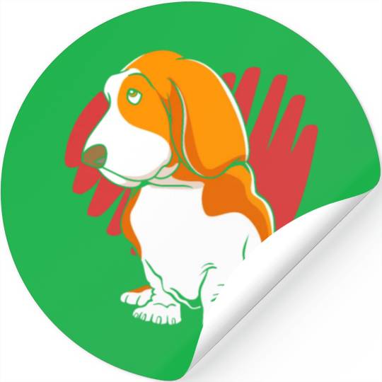Cute Puppy Pet Dog Lover Basset Hound Stickers