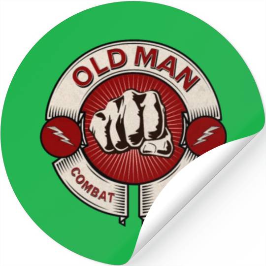 Old Man Combat Club Funny Jiu Jitsu Marital Arts Stickers