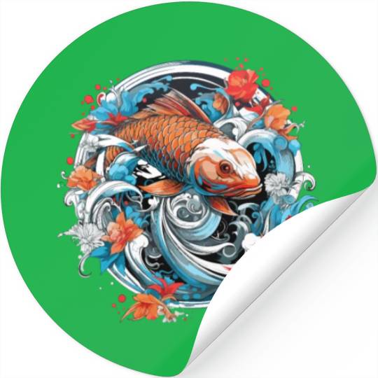 Koi Fish Koi Carp Japanese Koi Garden-Pond Koi Stickers