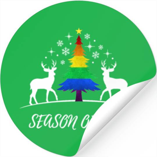 Gay Christmas Tree Gay Couple Season Of Love Stickers