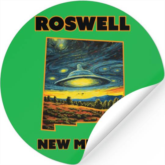 New Mexico Roswell - Alien Saucer Stickers