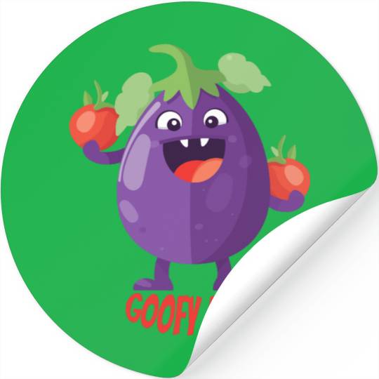 Eggplant Tomato Party Goofy Ahh Stickers