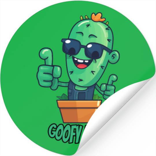 Fun Cactus Character Goofy Ahh Stickers