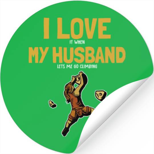 I love my Husband Climbing Bouldering Indoor Stickers