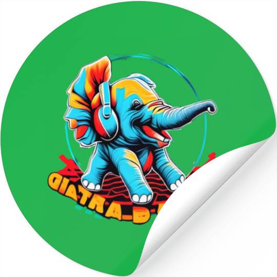 Colorful elephant face Stickers