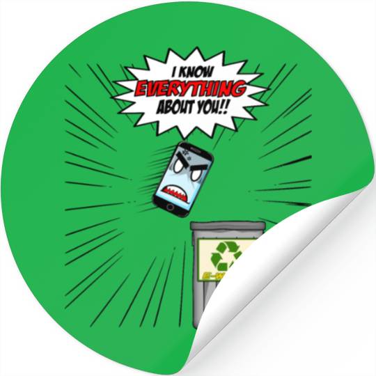 Phone Funny Cartoon Tech Design Stickers