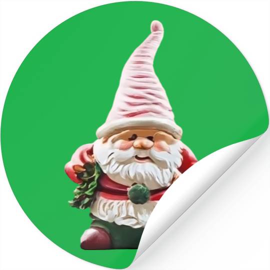 garden gnome christmas tree Stickers