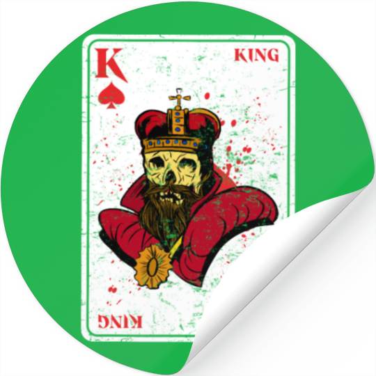 King on Spades Horror Halloween Card Game Creepy Stickers