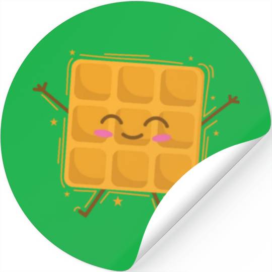 funny Waffle Pastry Baker Dough Stickers