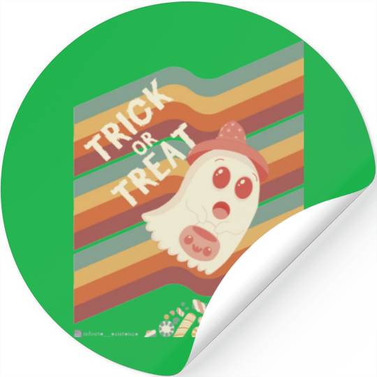 Retro Trick Or Treat Ghost Stickers