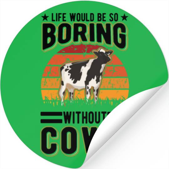 Cow Cattle Breeder Land, Farmer Cows Stickers