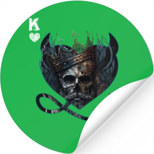 Heart King Playing Card Halloween Gothic Fan Stickers