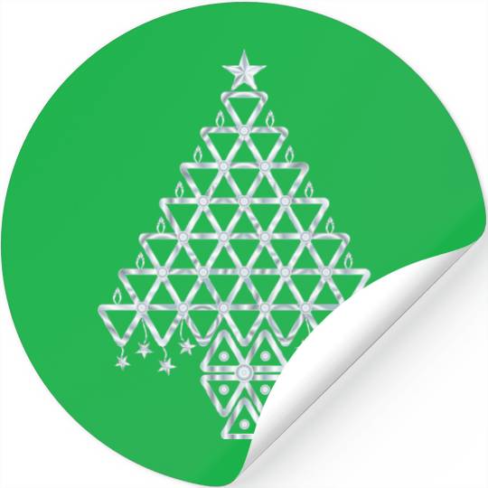 Silver Christmas Symbolic tree Stickers