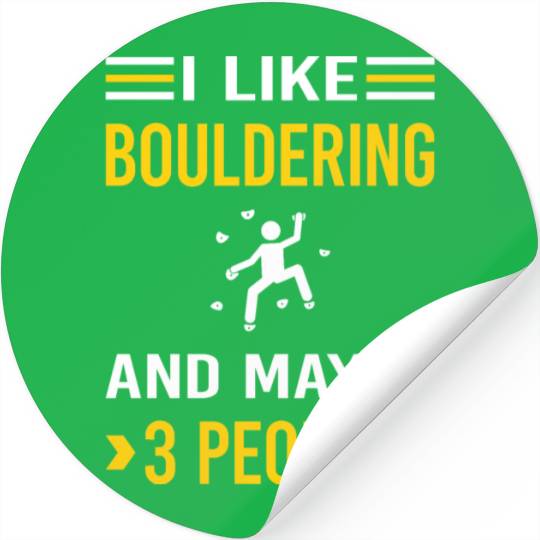 3 People Bouldering Rock Climbing Stickers