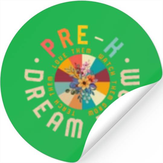 Teacher Stickers, Pre-K Dream Team Floral Pocket Stickers