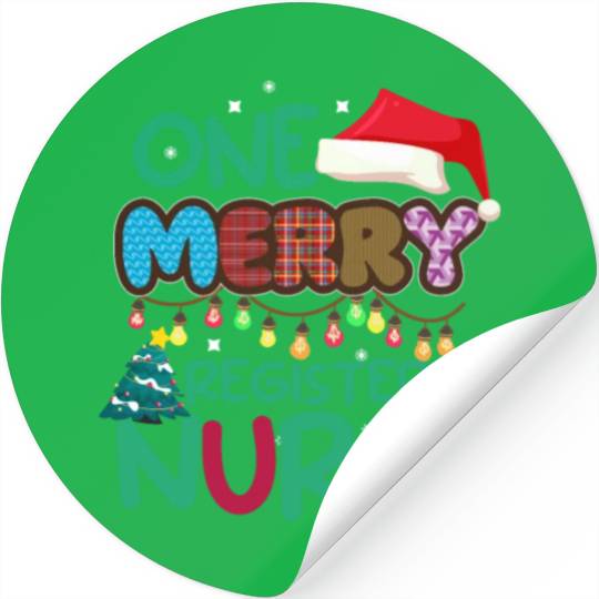 One Merry Registered Nurse Christmas Stickers