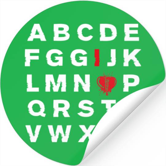 Abc Alphabet I Love You English Teacher Valentines Stickers