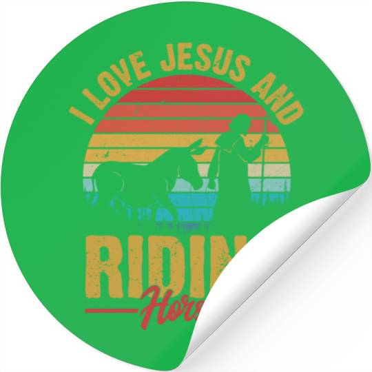 I Love Jesus And Riding Horses Riding Woman Horseb Stickers