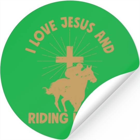 I Love Jesus And Riding Horses Horseback Riding Wo Stickers