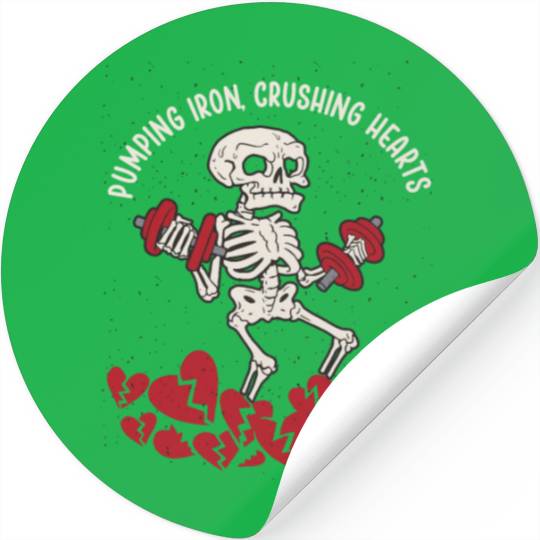 Anti Valentine´s Day Broken Heart Powerlifting Gym Stickers