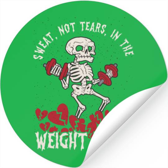 Anti Valentine´s Day Broken Heart Powerlifting Gym Stickers