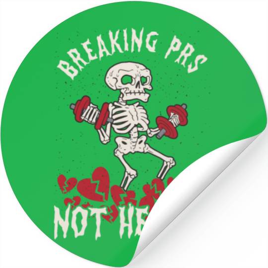 Anti Valentine´s Day Broken Heart Powerlifting Gym Stickers
