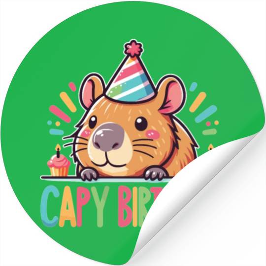 Capybara Capy Birthday Pun Happy Birthday Stickers