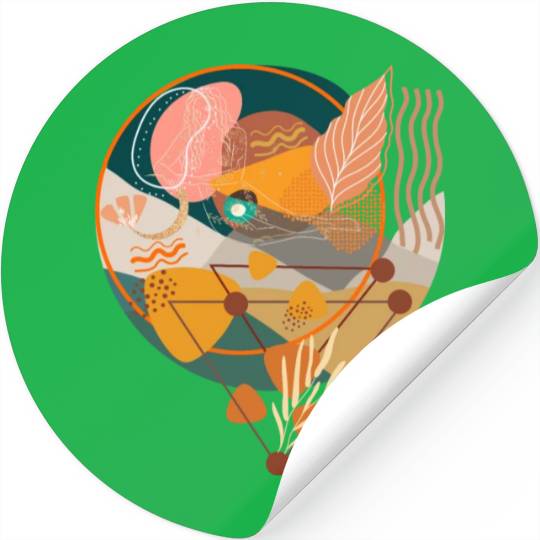 Contemporary Bohemian Celestial Art Stickers