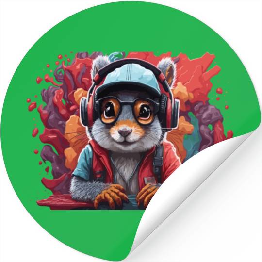 squirrel animal art I cool cute squirrel Stickers