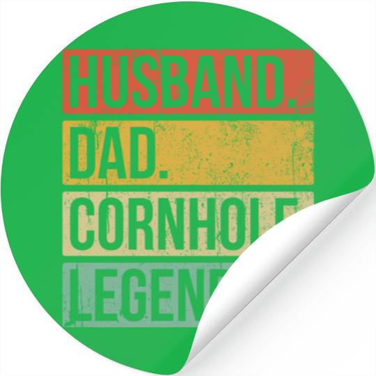 Cornhole Vintage Husband Dad Legend Stickers