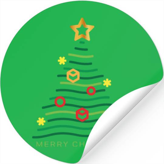 Merry Christmas Tree Stickers