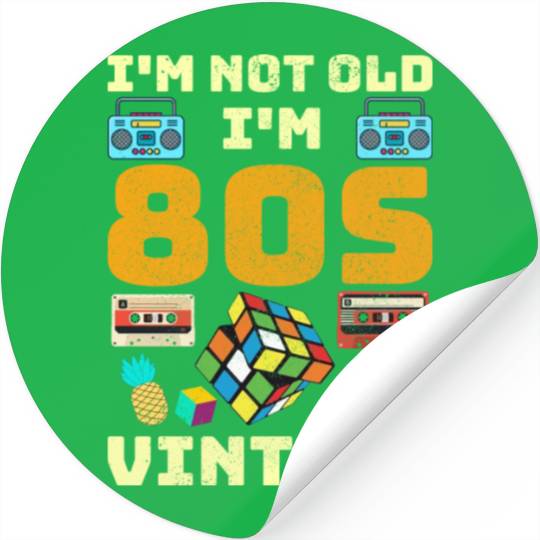 80s Vintage Vibes - Retro Design with Neon Colors Stickers